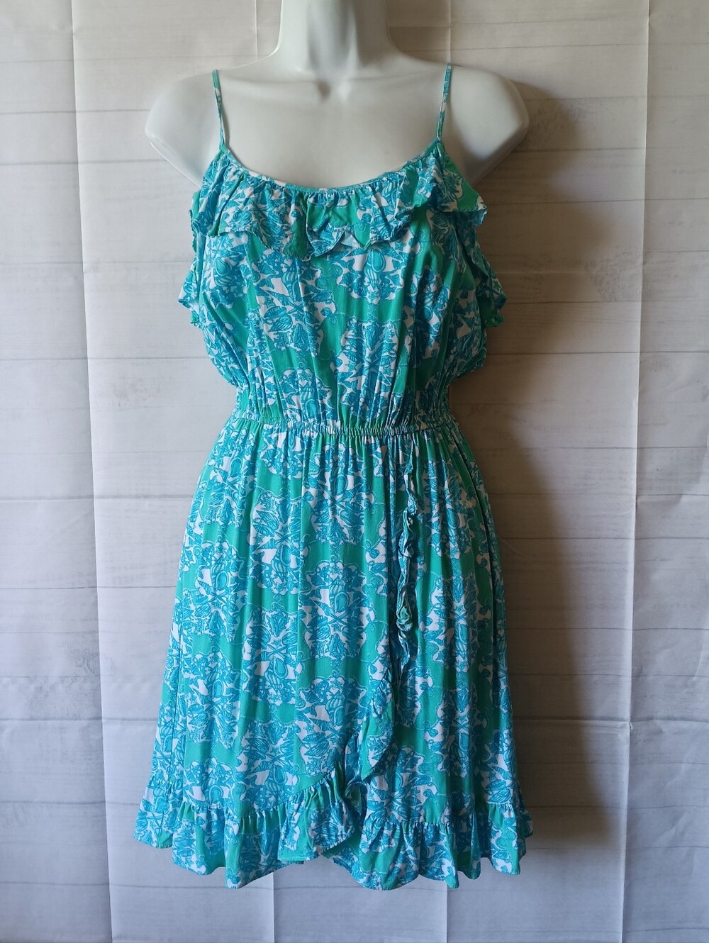 Lilly Pulitzer Blue Lagoon Hey Sailor Kalen Ruffle Dress